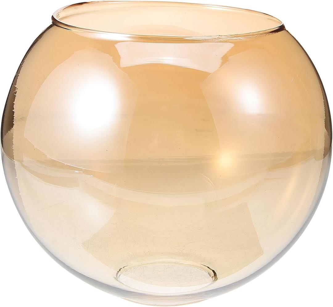 Hemoton Glass Lamp Shade Replacement for E27 Bulb 5.91 Inch Transparent Spherical Glass Globe with Dual Openings Cover Chandelier Light Fixture Shade