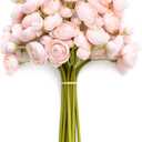 Ling's Moment Ranunculus Artificial Flower, Faux Silk Mini Ranunculus Flowers for DIY Bouquet, Bulk Fake Wedding Filler Flowers for Centerpieces Arrangements Bridal Shower Decorations, Blush Pink
