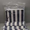 Outdoor Patio Chair Cushions Set of 4, Water Resistant Square Seat Cushions with Ties, 20"x17" All Weather Seating Cushions for Outdoor Furniture (Striped)