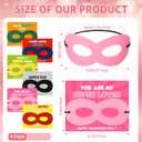 24 Pcs Class Valentines Day Gifts for Kids Colorful Felt Eye Masks for Party Kids with Valentine Gift Cards Photo Props Dress up Cosplay Felt Masks Costume for Classroom Exchange Birthday