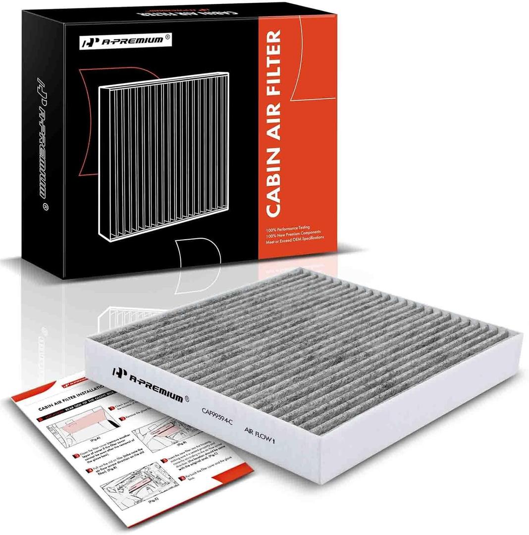 A-Premium Cabin Air Filter with Activated Carbon Compatible with Hyundai Elantra, Elantra N, Sonata, Santa Fe, Tucson, Kona, Ioniq 5, Santa Cruz & Kia Sorento, Sportage, Niro, K5, EV6 & Genesis GV60