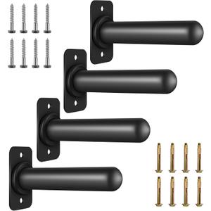 KDNVPS Wall Mounted Weight Plate Holder for 2" Olympic Plates, Heavy Duty Steel Weight Rack Storage, Space Saving Wall Mount Home Gym Organizer (4 Packs, 2 Inch Rounded End)