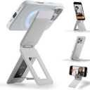 MOFT Phone Tripod Wallet for iPhone, Mulit-Angles, Lightweight & Portable Phone Stand, MOVAS Vegan Leather Magnetic Wallet, Strong Magnets, NFC Card Holder, Misty Cove (with Card Slot)