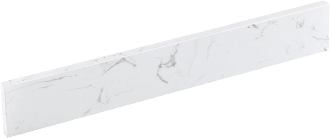 30 in. W x 4 in. H Engineered Stone Backsplash for Bathroom Vanity Sink Top in Carrara White