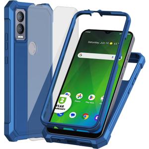 Ailiber for ATT Propel 5G Case, Magic 5G Phone Case with Screen Protector, Dual Layer Structure Protection, Shockproof Corners TPU Bumper, Military Grade Protective Cover - Blue