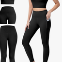 3 Piece Workout Sets for Women High Waisted Leggings with Pockets Tummy Control Biker Shorts Yoga Sports Bra, Size: Medium