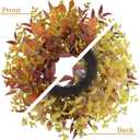 Fall Wreaths for Front Door 24 Inch Large Artificial Autumn Wreath with Eucalyptus Leaves Harvest Thanksgiving Indoor Outdoor Decor Porch Window Wall Farmhouse Rustic Hanging Door Decorations