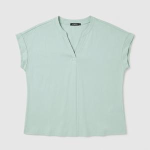 JDWZSI Women's Crop Tops Cotton V Neck T Shirts Boxy Short Sleeve Basic Tee, Large