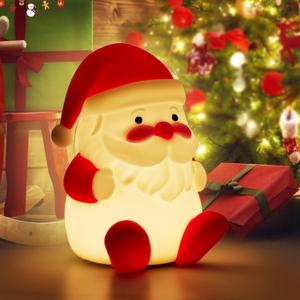 4 Lack ED Cute Christmas Gift Night Light - Dimmable Bedside Lamp for Nursery - Rechargeable Touch Lamp with Squishy Silicone Cover - Cute Christmas Gift for Boys, irls, Baby, Children - Room Decor for Kids (Red)