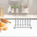 DOITOOL Stainless Steel Toast Rack 6-Slice Bread Holder Stand with Ball Feet and Carry Handle Desktop Bread Storage Rack for Kitchen and Breakfast 5.70X4.72X3.38In