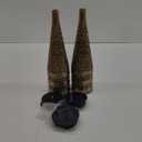 Outdoor Decorative Solar Hanging Lights with Delicate Hollow Conical Lantern Design - Set of 3 Chandelier for Patio, Tree, Garden, Yard, Porch, Backyard Pathway and Christmas Decoration.