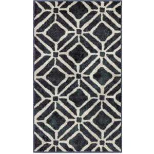 Maples Rugs Moderna Geometric Area Rugs Made in USA Washable, Non Slip Indoor Carpet for Entryway, Foyer, Kitchen, and Bathroom, 20" x 34", Dark Blue