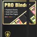 Heavy Duty Card Binder, Fabmaker 9 Pocket Trading Card Binder Holds 360 Cards, Sleek Side-Loading Card Album, Sturdy Card Collection Folder for Game Cards, Sport Cards, Black