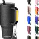 Thicc Buddy - 40 oz Stainless Steel Vacuum Insulated Tumbler with Lid and Straw for Water - Travel Mug Cupholder Friendly - Gifts for Women Men Him Her (Dark Glitz)