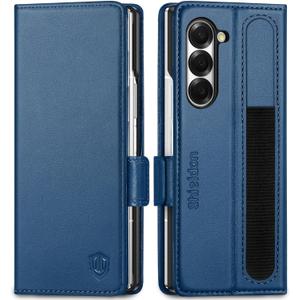 SHIELDON Wallet Case for Galaxy Z Fold 6 2024, Genuine Leather Flip Case, S Pen Holder, RFID Blocking Card Holder, Magnetic Closure, Kickstand Case Compatible with Galaxy Z Fold6 - Royal Blue SHIELDON Wallet Case for Galaxy Z Fold 6 2024, Genuine Leather Flip Case, S Pen Holder, RFID Blocking Card Holder, Magnetic Closure, Kickstand Case Compatible with Galaxy Z Fold6 - Royal Blue