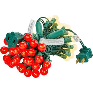 BOHON Red and White Christmas Lights 17FT 50 LED G15 Globe String Lights Outdoor Commercial Lighting Grade Tree Decorations for Indoor Xmas Decor, Green Wire, Waterproof