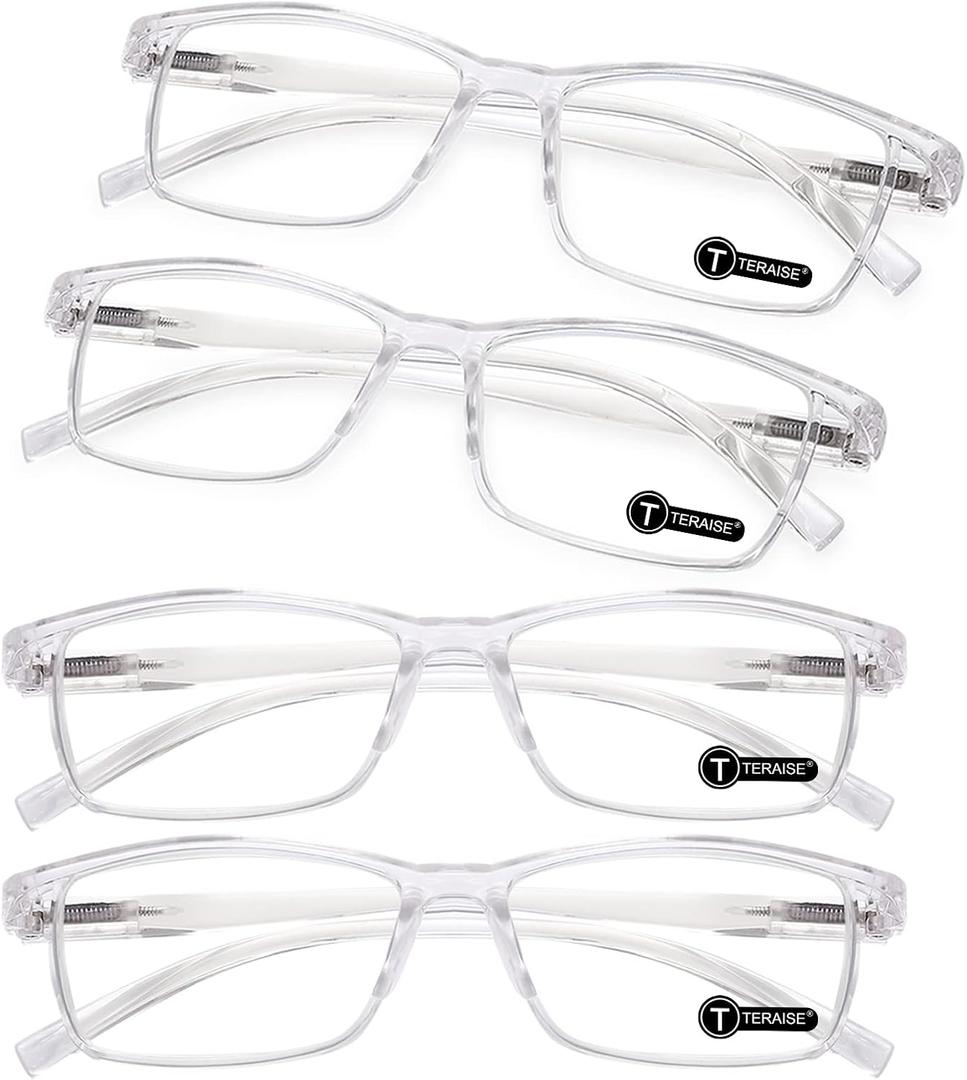 TERAISE Fashion Anti-blue light Reading Glasses Men Women Computer Reader (Transparent)