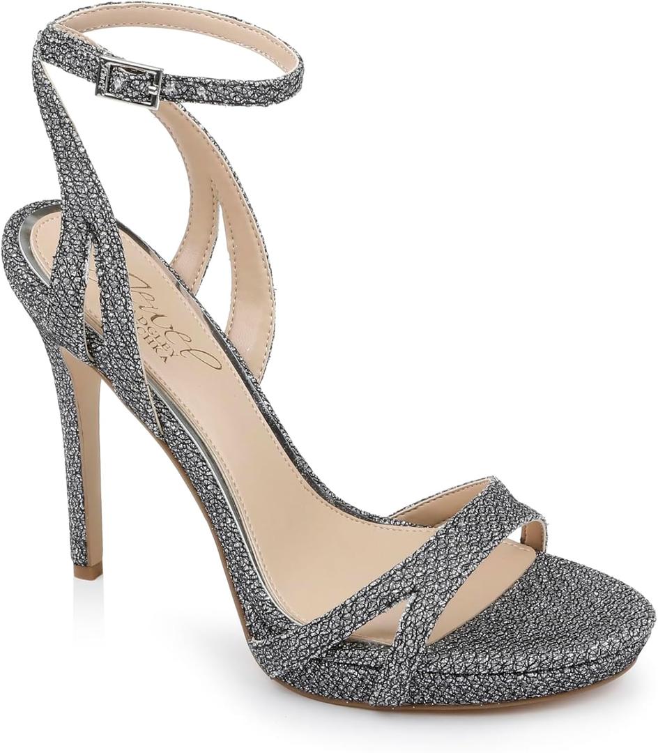 Jewel Badgley Mischka womens AriannaHeeled Sandal (10, Pewter)