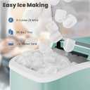 DUMOS Countertop Ice Maker with Handle, 26lbs/24H, Makes 9 Bullet Cubes in 6 Mins, Auto-Cleaning, Portable Ice Machine for Home Kitchen RV Camping, Green