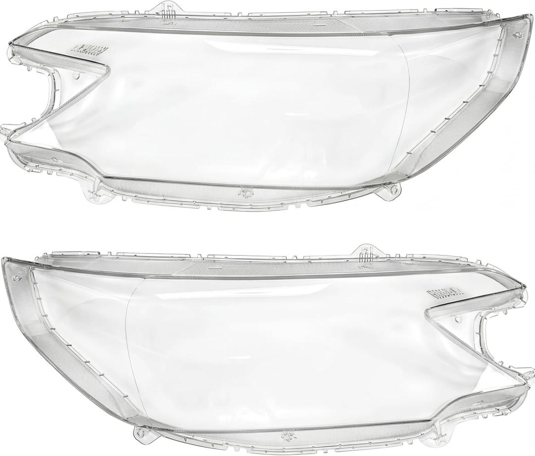 1 Pair Left and Right Clear Headlight Lens Cover PC Shell Compatible with Honda CR-V 2012 2013 2014 2015 2016