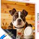 HOMETITUTE Dishwasher Magnet Cover 23x26 Inch Bulldog Plates Pattern