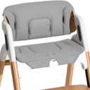 Momcozy High Chair Cushion & Backrest Set - Ergonomic Support for Dinerpal Chairs, Machine Washable Gray Seat Pad with Non-Slip Design