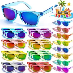 24 Pack Kids Sunglasses Bulk Party Favors, Toddler Sunglasses for Boys Girls Age 3-8, UV400 Protection Neon Sunglasses in 8 Colors, Goodie Bags Stuffers for Kids Birthday Pool Summer Party Supplies