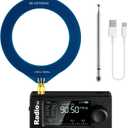 Si4732 Mini Radio V3 Pocket Radio | Mode: AM/FM/LSB/USB Band: HF SW MW VHF All Band Radio Receiver | 800mAh Battery for Outdoor Adventures, Travel, and Daily Use (Headphone Amplifier) (Black)