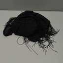 BEAUDRM Women's Goth Tassel Kimonos Boho Hippie Whimsical Fringe Sheer Mesh 3/4 Sleeve Shawl Poncho Cardigan Tops Black Medium