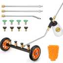 2-in-1 Undercarriage Pressure Washer Water Broom with Replaceable Nozzle, 16 Inch Car Pressure Washer with Foam Washer/Mitten, Surface Cleaner 1200-4000 PSI (with Bottle& Replaceable Nozzle)