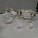 Modern Brushed Gold 3 Light Bathroom Light Fixtures, Vanity Lights for Bathroom with Clear Glass, Bathroom Vanity Light for Mirror Kitchen Living Room Hallway Cabinet Porch