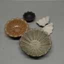 Creative Co-Op Stoneware Flower Bowls, 6" L x 6" W x 3" H, Multicolor Only 3