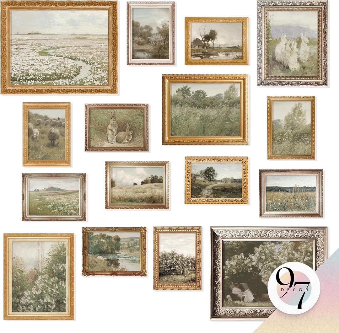 97 Decor Large 11x14 French Country Wall Art Decor - Vintage Wall Art Prints, Farmhouse Wall Decor Vintage Botanical Print, Nature Poster Landscape Painting Spring Pictures For Bedroom (Unframed)