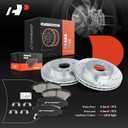 A-Premium 10.24 inch(260 mm) Front Drilled and Slotted Disc Brake Rotors + Ceramic Pads Kit Compatible with Select Honda Models - Accord 1998 1999 2000 2001 2002 L4 2.4L, 6-PC Set