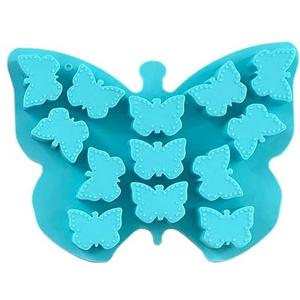 JOIE ~ Butterfly Shaped Silicone Ice Cube Tray-BPA Free~12 Cavities, Blue 