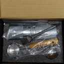 Manual Coffee Grinder with Stainless Steel Burr, Hand Coffee Grinder External Adjustable Grind Setting for Espresso, French Press (Silver)