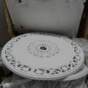 C/G Bistro Set 3 Piece Outdoor Cast Aluminum Patio Bistro Set with Umbrella Hole and Armrests,Outdoor Bistro Table Set,Patio Furniture Set Front Porch Set for Yard Garden Villa (White)