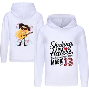 The Cotton Cartoon Hoodie Hooded Pullover Sweatshirt, Cute Clothes Hoodies (5-6 Years, White)