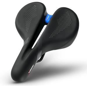 X WING Comfort Bike Seat for Men and Women with Innovative 5-Zone-Concept  Winged Bicycle Saddle with Memory Foam  Exercise Bike Seat for City, MTB & Trekking Bikes (Blue)