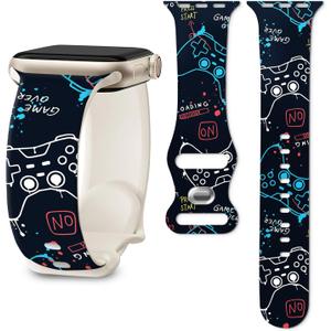 Band Compatible with iWatch Band 38/40/41mm for Women Men Sport Replacement Smartwatch Wrist Strap for iWatch Ultra2/1 SE Series 10 9 8 7 6 5 4 3 2 1 - Video Game