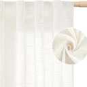 LAMIT Natural Linen Semi Sheer Curtains 84 Inches Long 2 Panels, Living Room Linen Textured Light Filtering Drapes Back Tab and Rod Pocket Neutral Window Panels for Bedroom/Sliding Door, 52 x 84 Inch