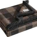 Eddie Bauer - Throw Blanket, Yarn Dyed Cotton Bedding with Solid Ultra-Soft Sherpa Reverse, Throw Blanket for Couch & Bed (Cabin Plaid Brown, 50" x 60")