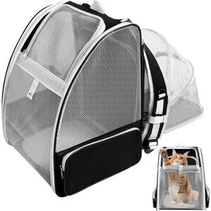 Cat Backpack Carrier,Expandable Pet Carrier Backpack for Cat and Small Dogs,for Hiking, Camping and Travelling Use,Collapsible Carrier with Breathable Mesh,Gray