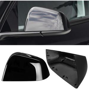 Jaronx Compatible with Tesla Model Y Side Mirror Cover Replacement 2020 2021 2022 2023 2024, Left Driver Side Black Door Wing Rearview Mirror Cover Cap for Tesla Model Y Accessories-Glossy Black