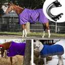 4 Pcs Horse Blanket Straps Adjustable Replacement Leg Strap with Double Ended Clips Elastic Horse Blanket Leg Straps,16 inch