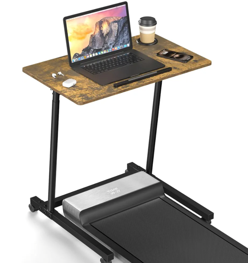 Eocnrhe Treadmill Desk, Mobile Small Standing Desk with Wheels for Walking Pad, Portable Table for Laptop, Rolling Table Adjustable Height, Bedside Table