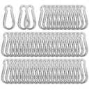 2.36'' Carabiner Clips, 1/4 Inch Heavy Duty Galvanized Steel Spring Snap Hook, Small Carabiner Clip 260LBS Holding Capacity Quick Link Clip Keychain for Hammock Dog Leash & Camping Gym(40 PCS M6)