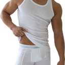 Payden Mens 1 Pack Cotton Vests 100% Soft Breathable Undershirts Sleeveless (Medium, White)