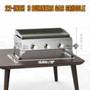 ONLYFIRE GRILLS Tabletop Gas Griddle 3-Burner, Portable Propane Gas Flat Top Griddle 315 SQ.IN Cooking Area, Outdoor Barbecue Stove for Patio BBQ Camping Tailgating RV, Stainless Steel, Classic GS311