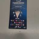 M LASH Tweezers for Eyelash Extensions (Set of 4) - Professional Lash Extension Tweezers - Fiber Tip, Japanese Steel, Diamond Grip Eyelash Extension Tweezer set (White)